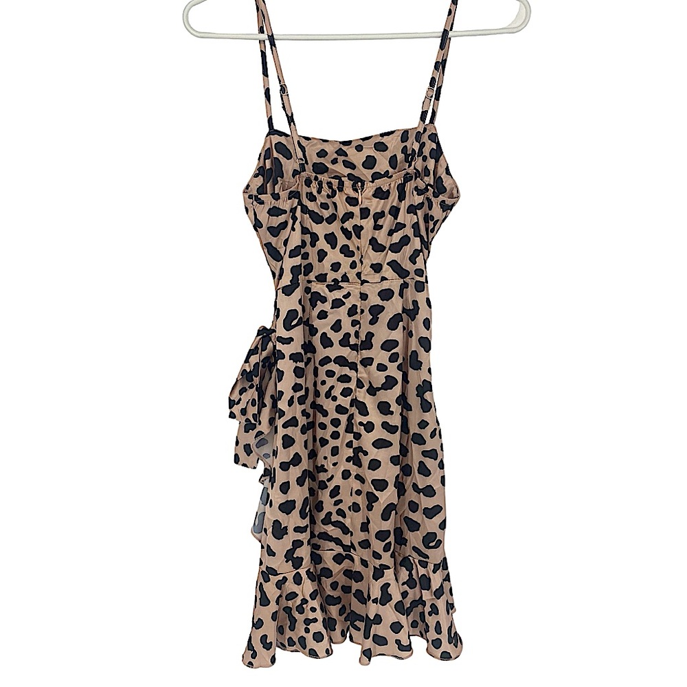 PRINCESS POLLY | Leopard print Wrap Mini Cocktail Dress | Size 2 - Picture 3 of 7